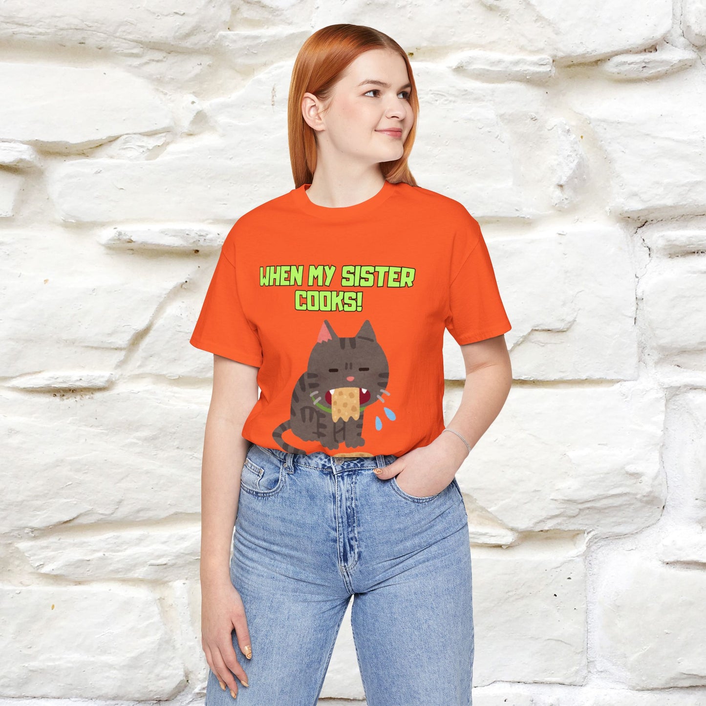 "When My Sister Cooks" Funny Cat  T-shirt |Nunu&Miao Studio