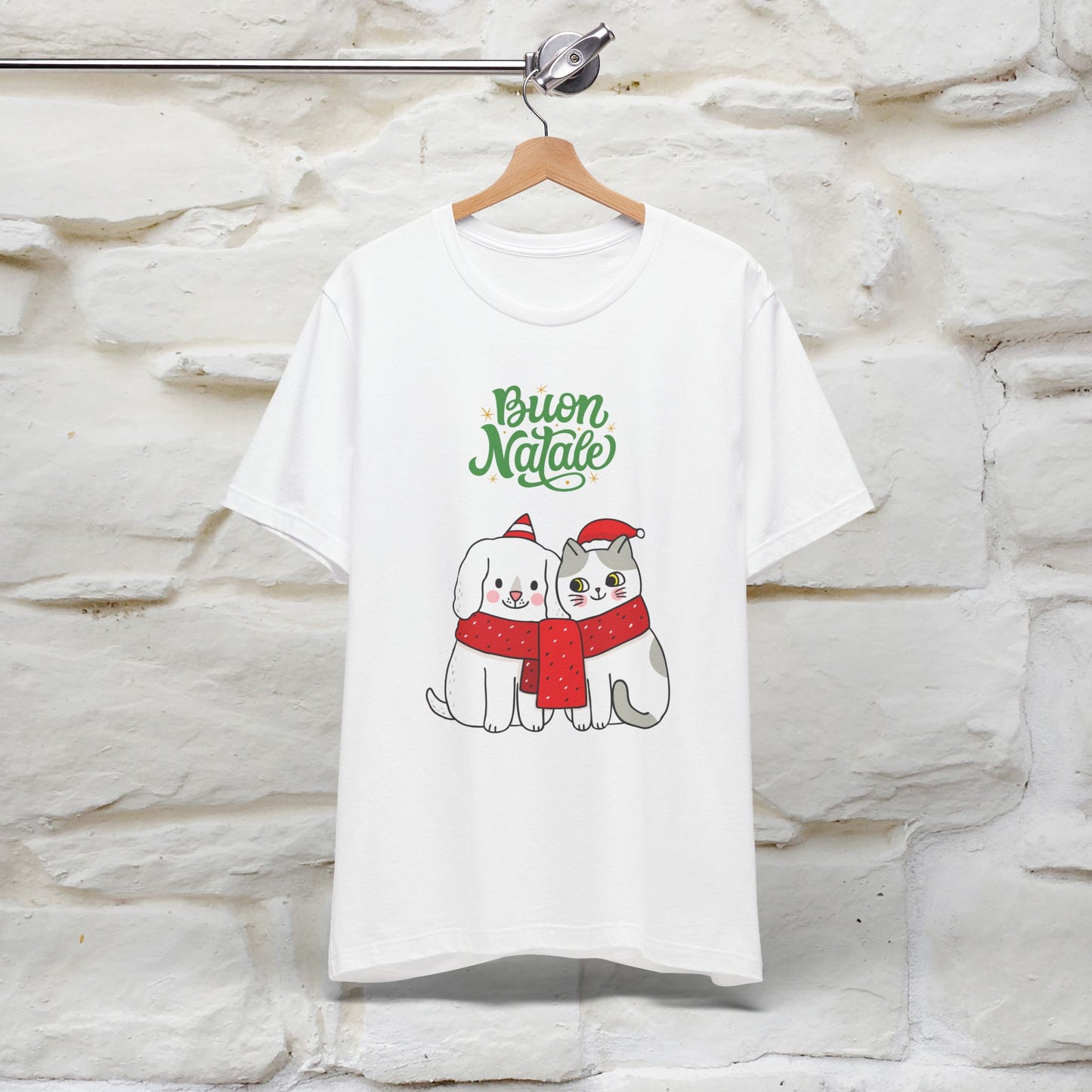 Buon Natale Cat and Dog T-shirt for Men & Women | 100% Cotton* 🐾 | Festive Holiday Shirt