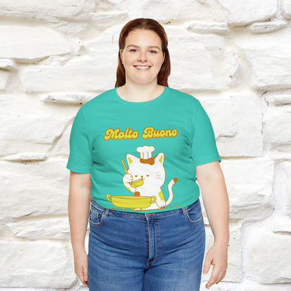 “Molto Buono Cat T-Shirt | Italian-Inspired Cat Shirt for Men & Women | 100% Cotton”