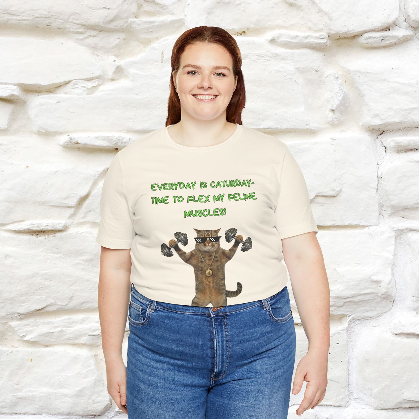 "Everyday Is Caturday – Flex My Feline Muscle"| Funny Cat T-Shirt  |Nunu&Miao Sudio - Nunu&Miao Studio