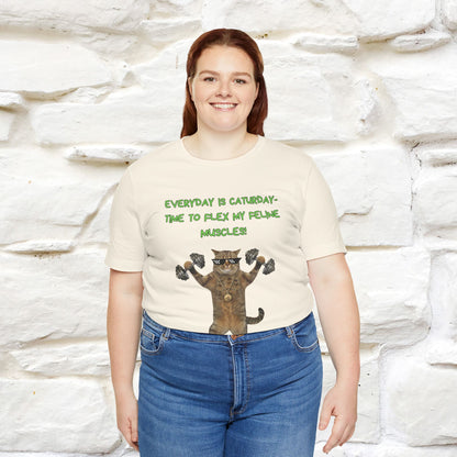 "Everyday Is Caturday – Flex My Feline Muscle"| Funny Cat T-Shirt  |Nunu&Miao Sudio - Nunu&Miao Studio