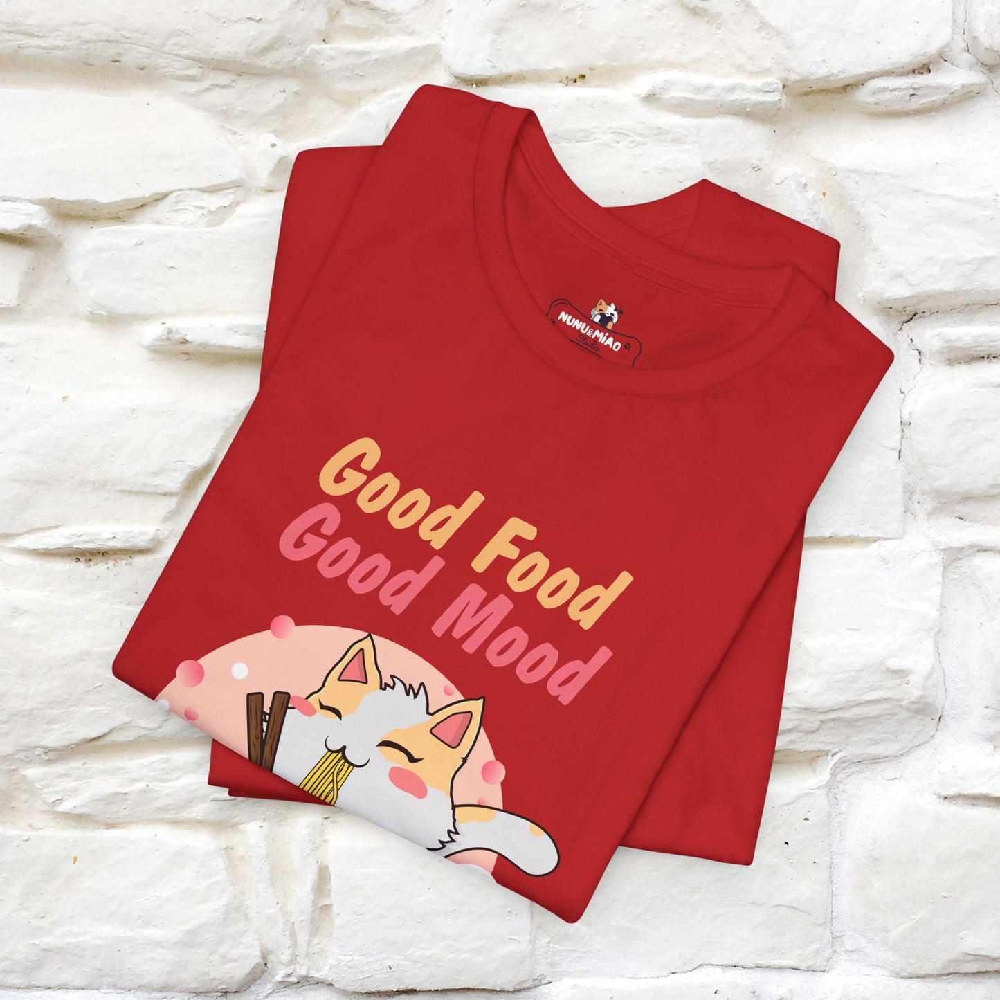 "Good Food Good Mood" Cat T-shirt for Men & Women | 100% Cotton*