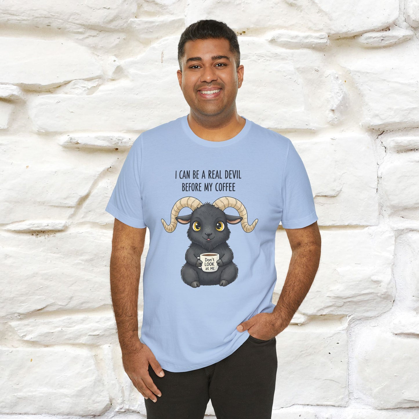 "I Can Be a Real Devil Before My Coffe" Funny T-shirt |Nunu&Miao Studio