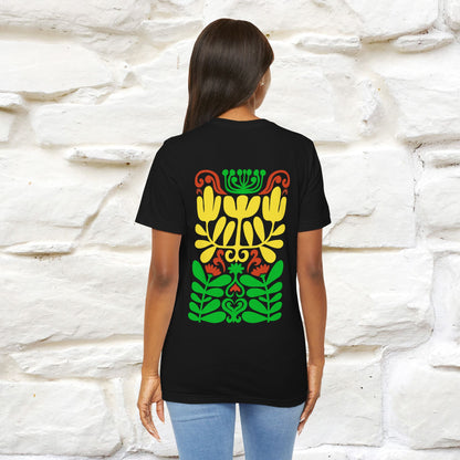 ''Floral Abstract'' Cat T-Shirt Front and Back Design | Nunu&Miao Studio