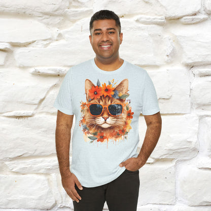 "Cool Cat in Bloom" T-shirt for Men and Women | 100% Cotton*