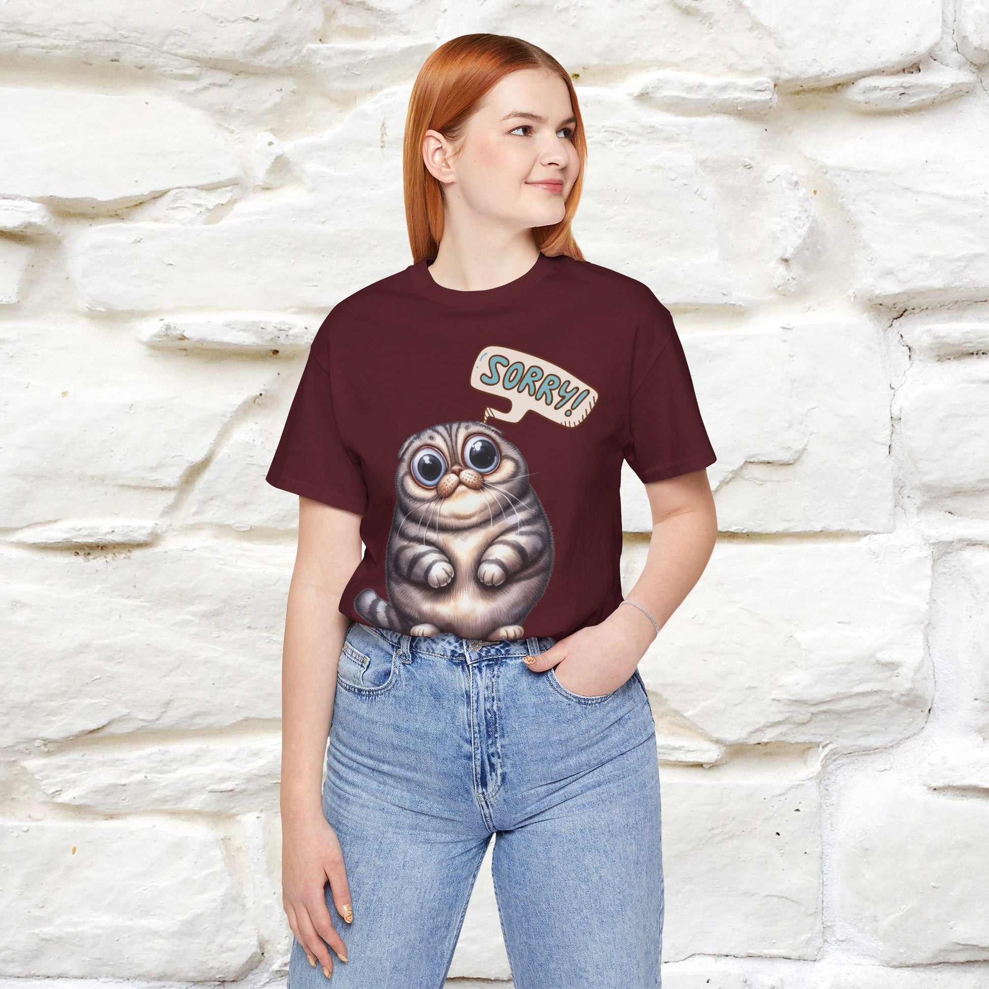 ''Sorry'' Cat T-shirt for Women 100% Cotton* - Nunu&Miao Studio