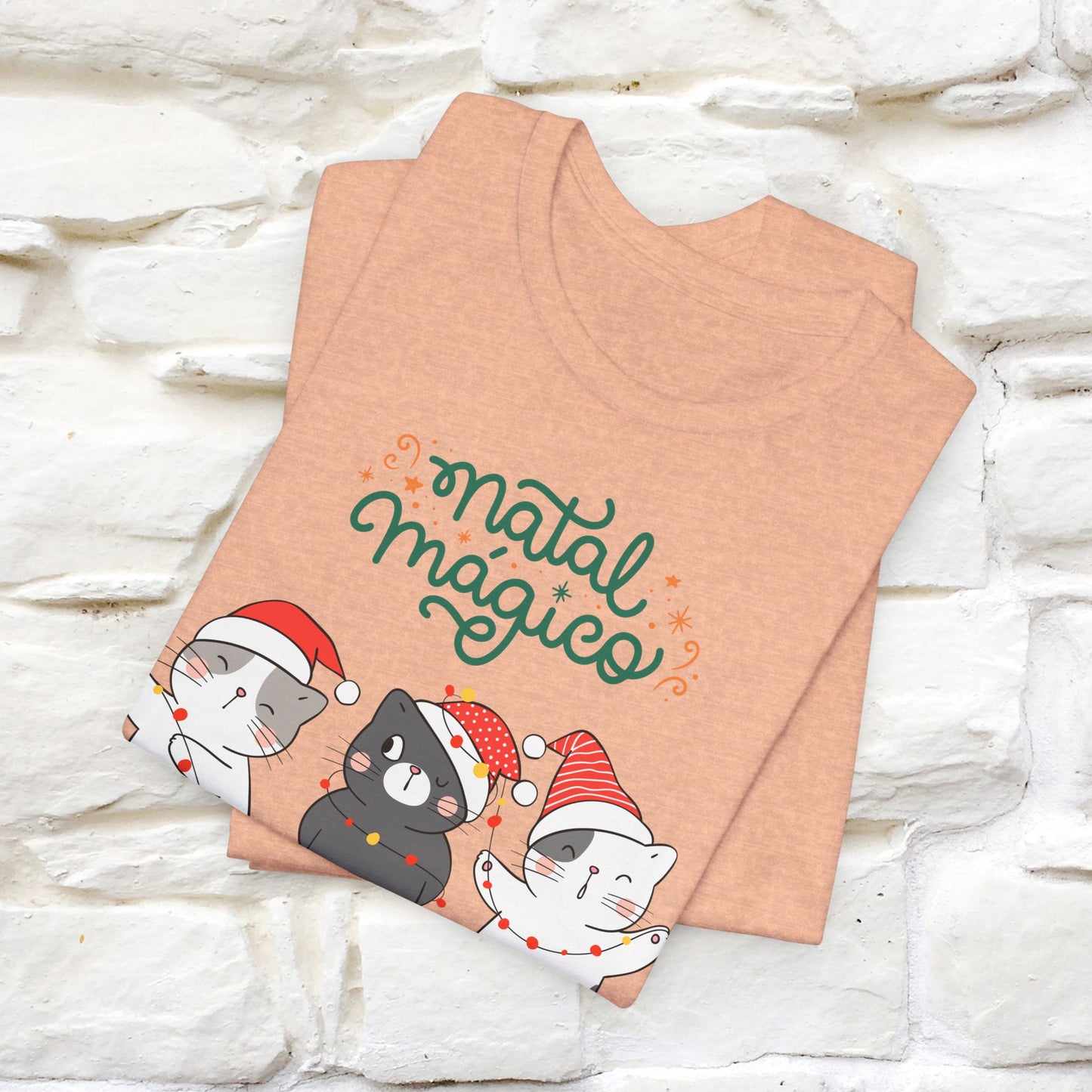 "Natal Magico" Cat T-shirt for Men & Women | 100% Cotton* 🐾 | Magical Holiday Cat Tee