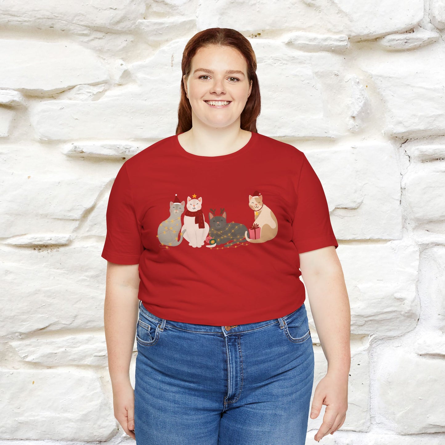 “Cat Family Christmas T-Shirt | Festive Cat Shirt for Men & Women | 100% Cotton”