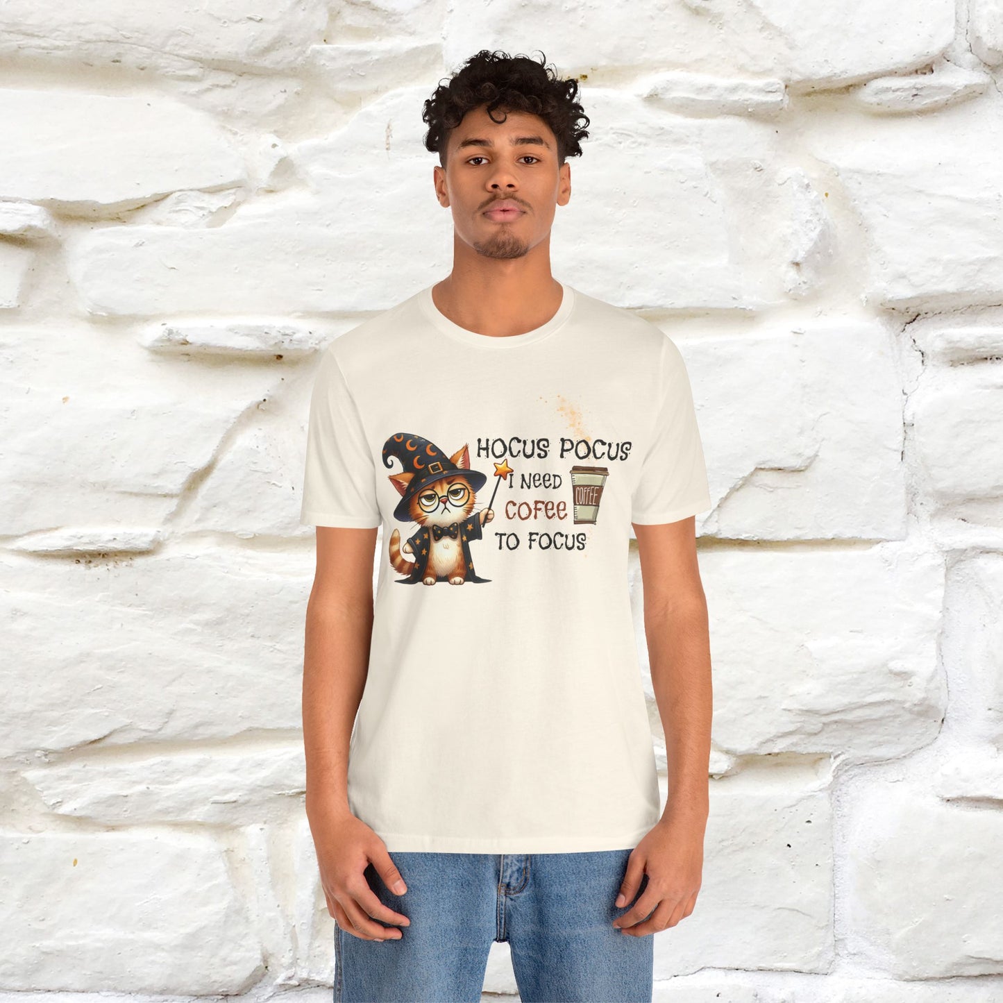 ''Hocus Pocus I Need Coffe To Focus'' Funny Cat Shirt | Nunu&Miao Studio