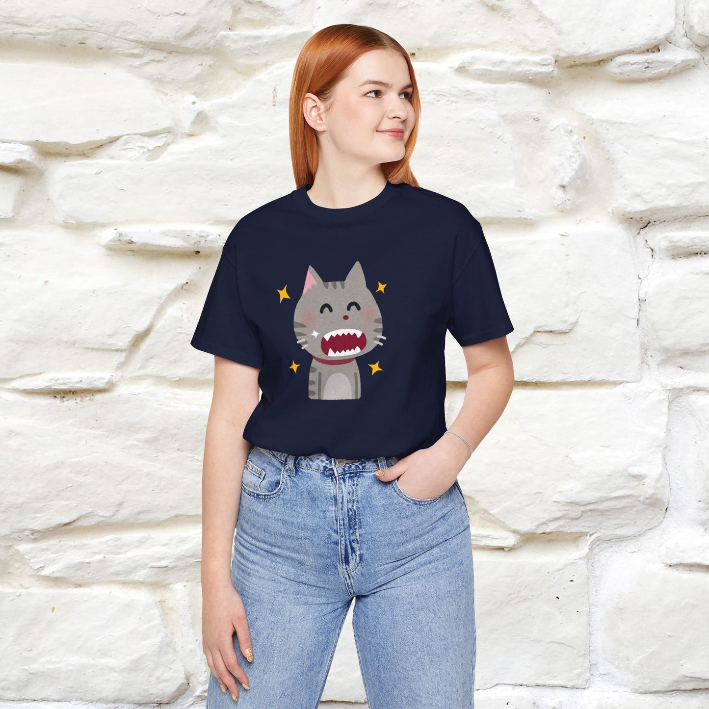 "Smile, Sparkle, Shine" Cat T-Shirt | Front & Back Design | Nunu&Miao Studio