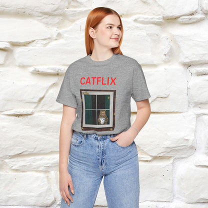 "Catflix" Cat T-shirt for Men & Women| 100% Cotton 🐾