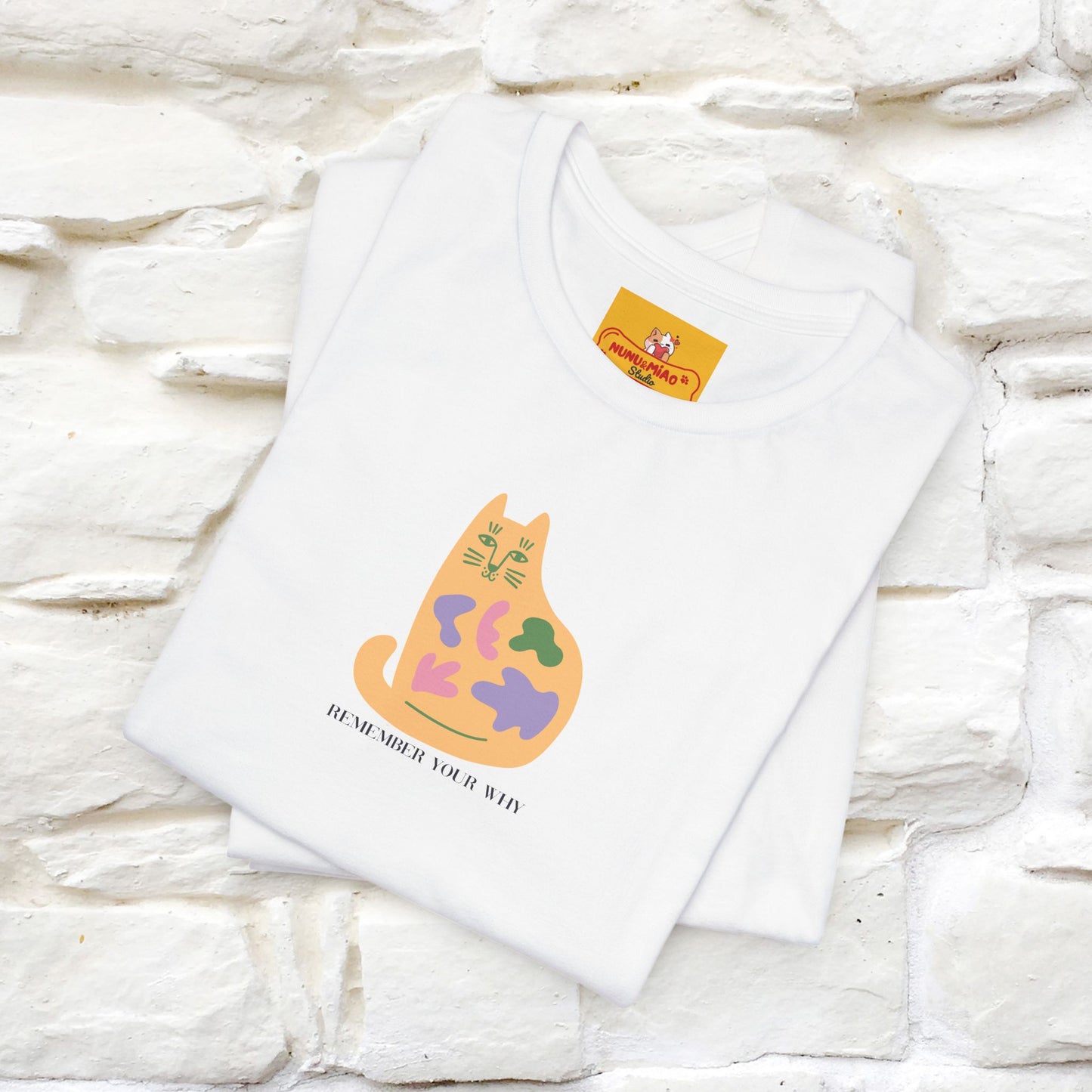 "Remember Your Why'' Cat T-Shirt Front and Back Design | Nunu&Miao Studio