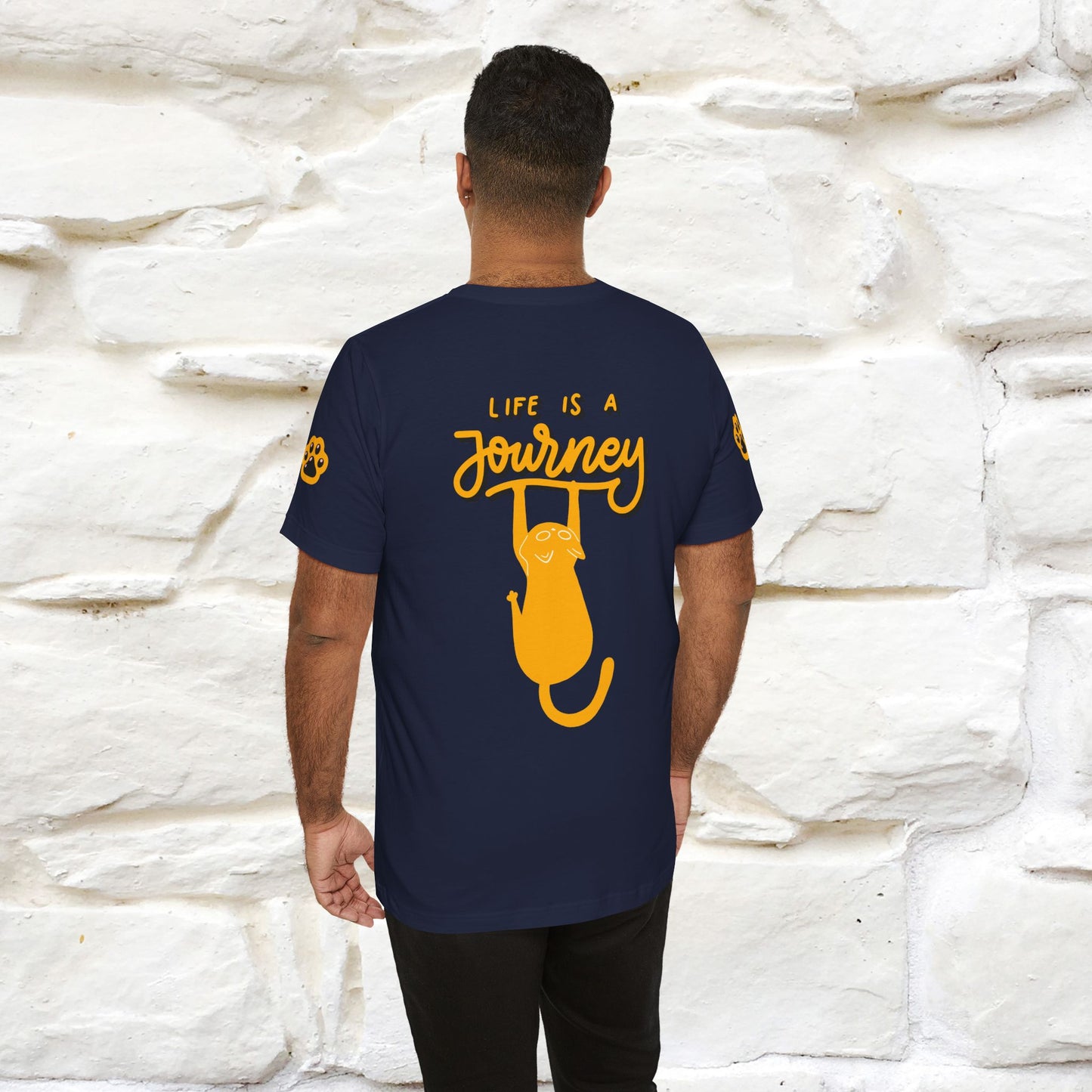 "Life Is A Journey'' Cat T-Shirt | Front & Back Design | Nunu&Miao Studio