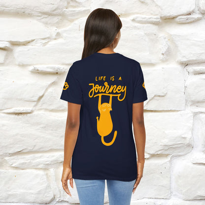 "Life Is A Journey'' Cat T-Shirt | Front & Back Design | Nunu&Miao Studio