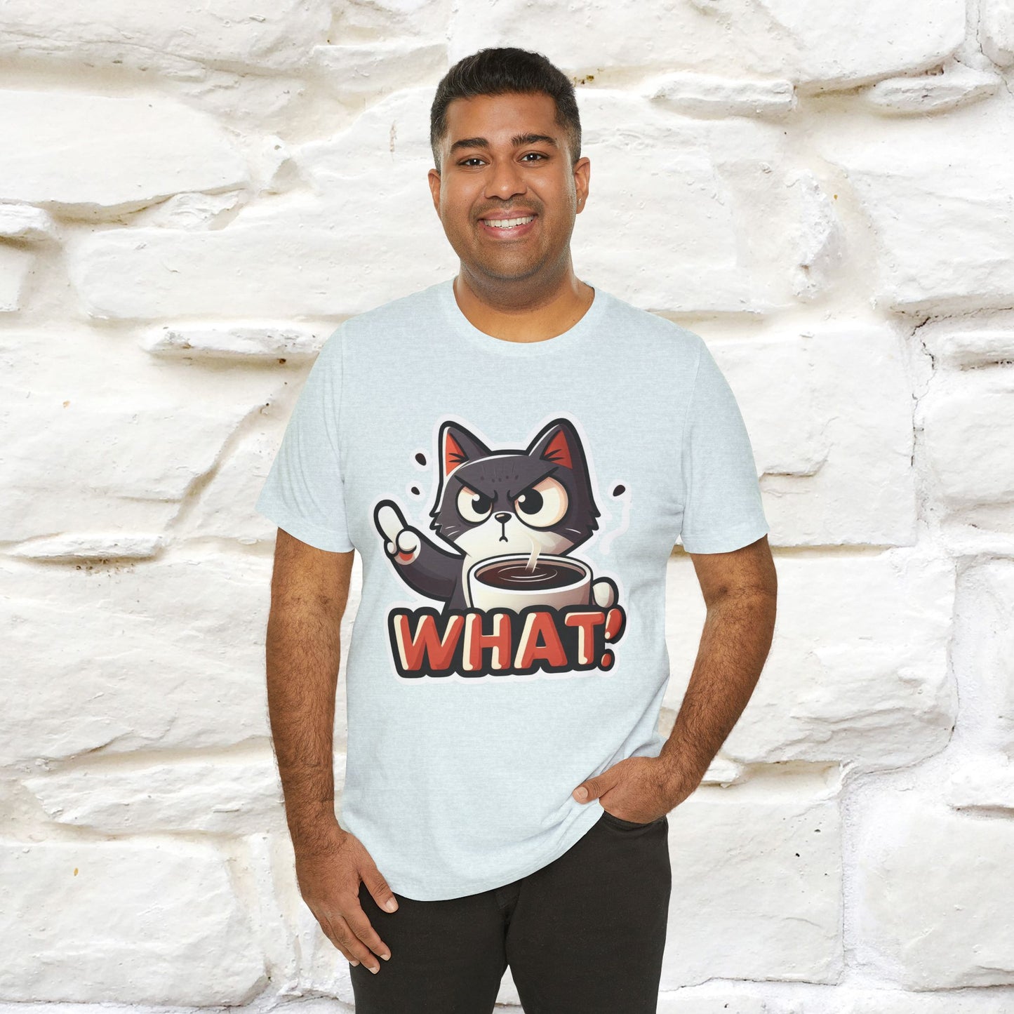 "What" Cat T-Shirt for Men & Women | 100% Cotton* | Cattitude Tee