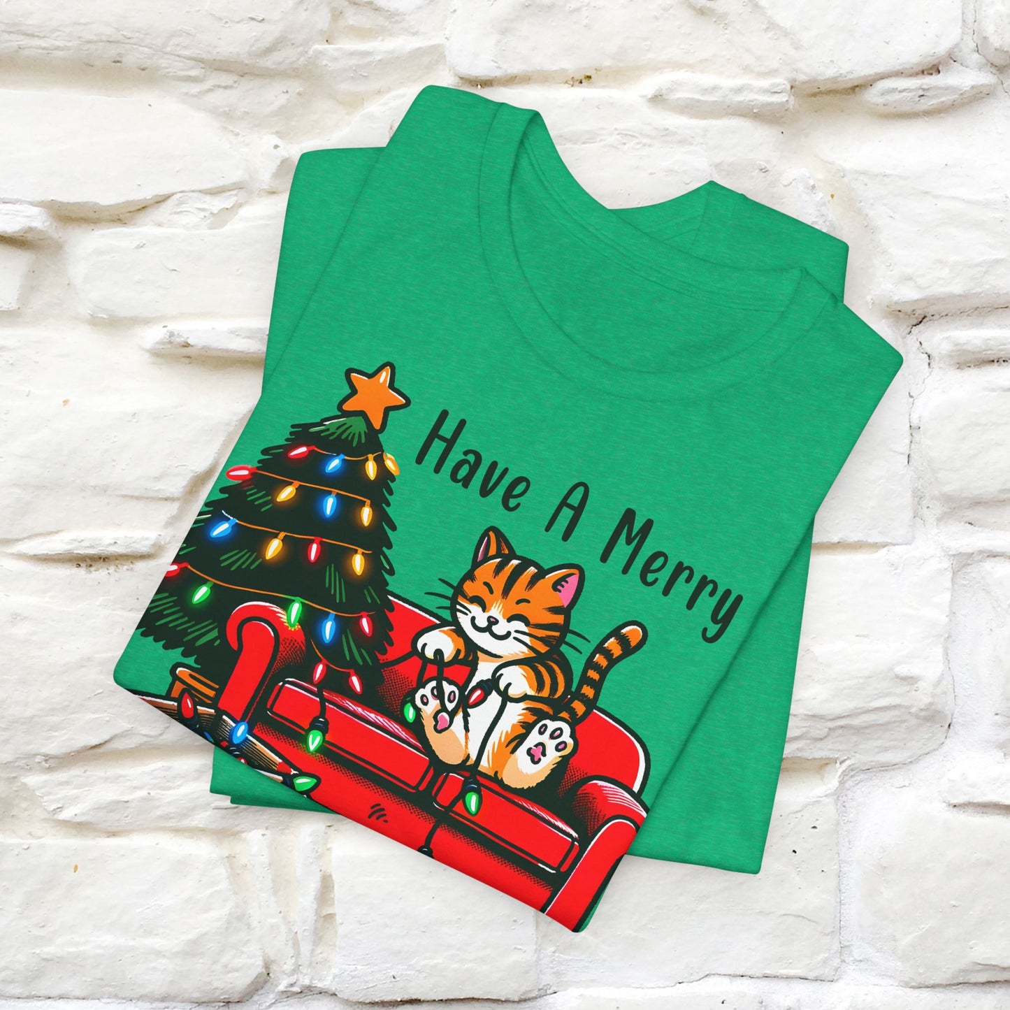 “Have A Merry Christmas! T-Shirt | Festive Cat Shirt for Men & Women | 100% Cotton”