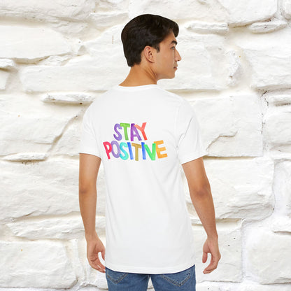 "Stay Positive'' Cat T-Shirt | Front & Back Design | Nunu&Miao Studio