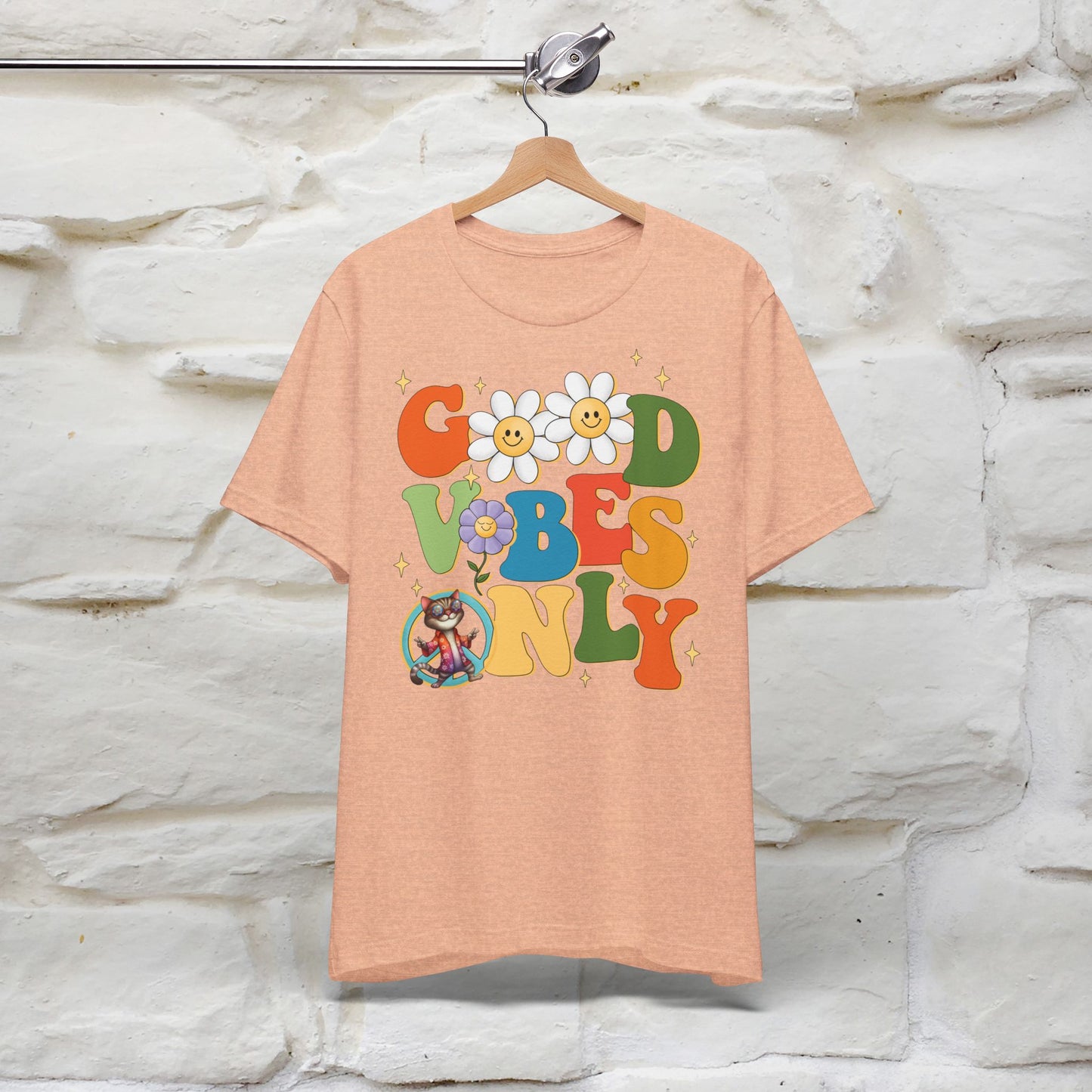 Good Vibes Only Cat T-Shirt for Men & Women | 100% Cotton* Positive Cat Lover Tee