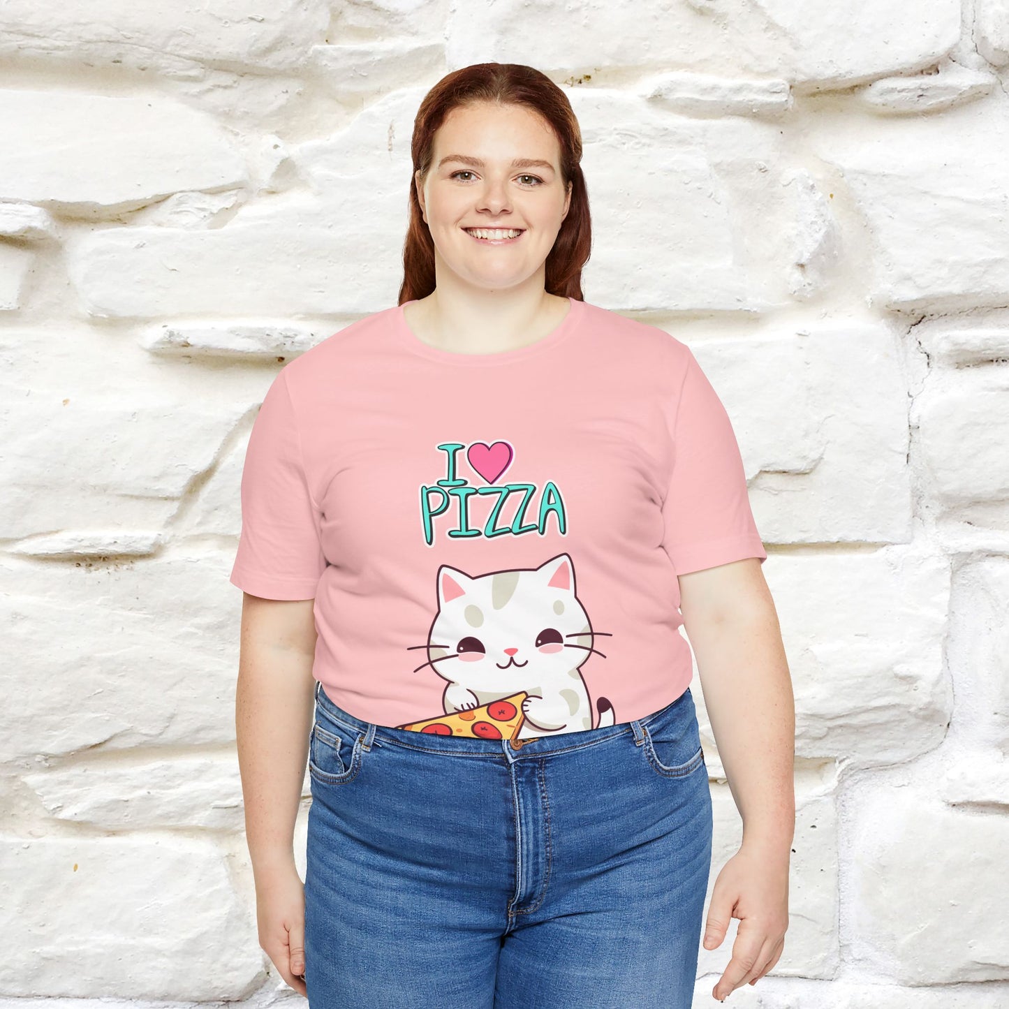 "I Love Pizza" Cat T-shirt for Men & Women | 100% Cotton*