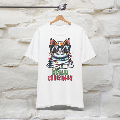 Meowy Christmas T-Shirt | Festive Cat Christmas Shirt for Men & Women | 100% Cotton