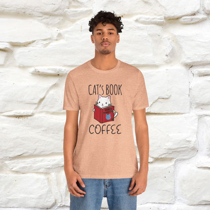 "Cat's Book Coffee" Cat T-Shirt for Men & Women | 100% Cotton* | Cozy Vibes for Book & Cat Lovers