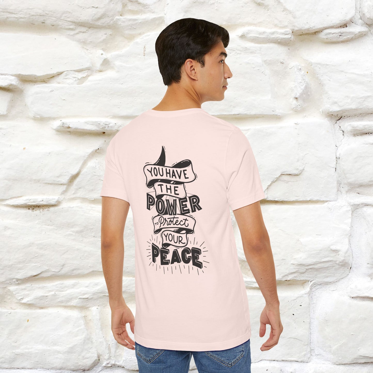 "You Have the Power to Protect Your Peace" Cat T-Shirt| Front & Back Design | Nunu&Miao Studio