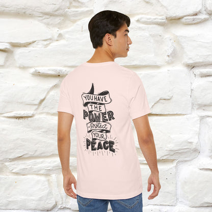 "You Have the Power to Protect Your Peace" Cat T-Shirt| Front & Back Design | Nunu&Miao Studio