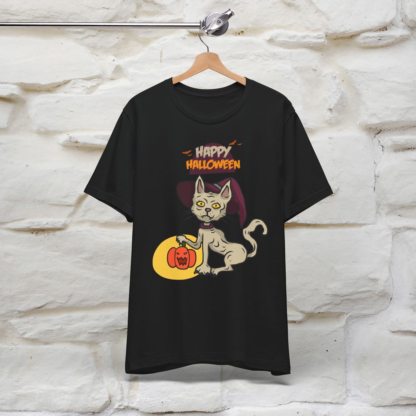 ''Happy Halloween Cat Witch '' Unisex T-shirt 100% Cotton*