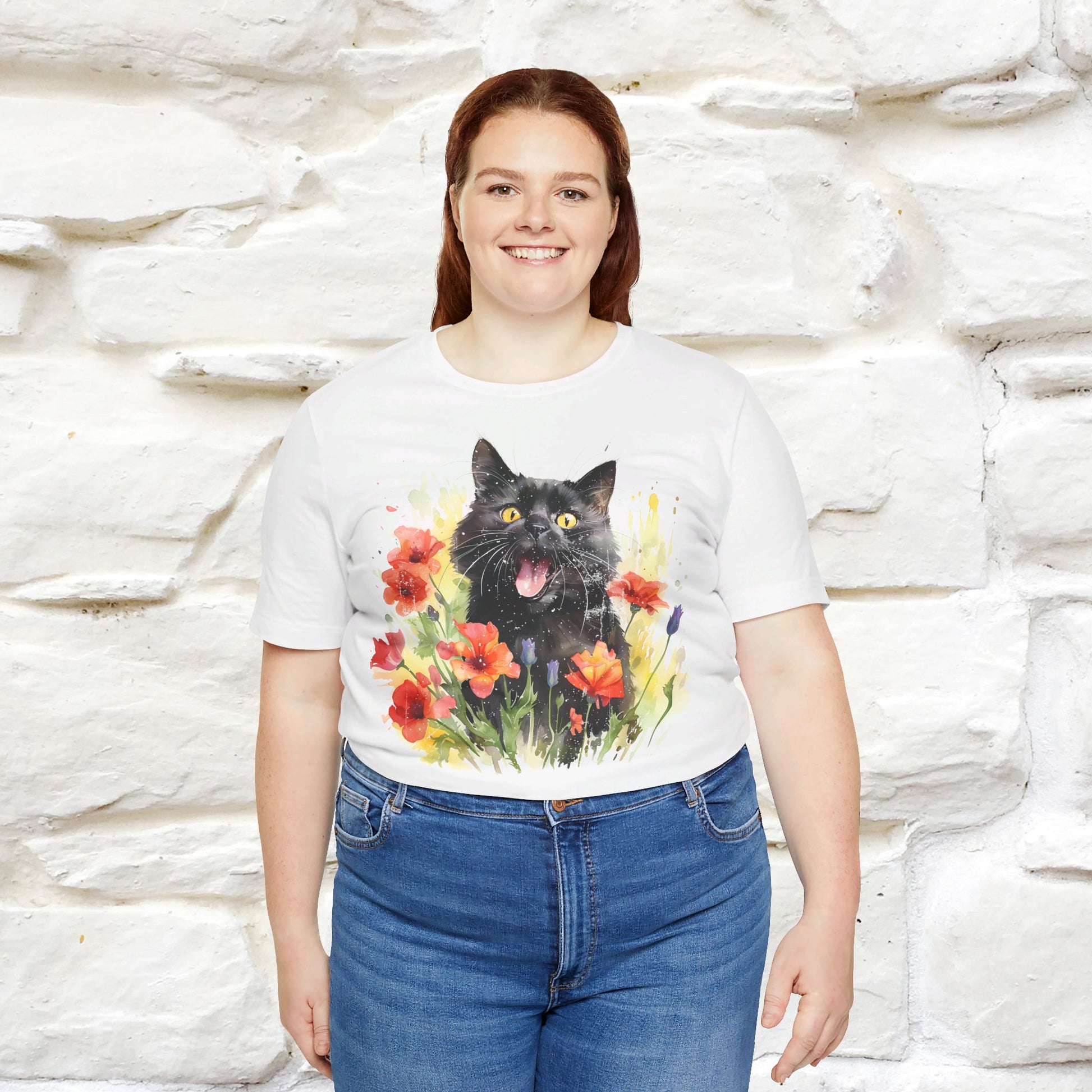 "Kitty Garden" T-shirt for Women 100% Cotton* - Nunu&Miao Studio