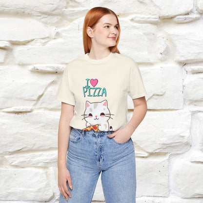 "I Love Pizza" Cat T-shirt for Men & Women | 100% Cotton*