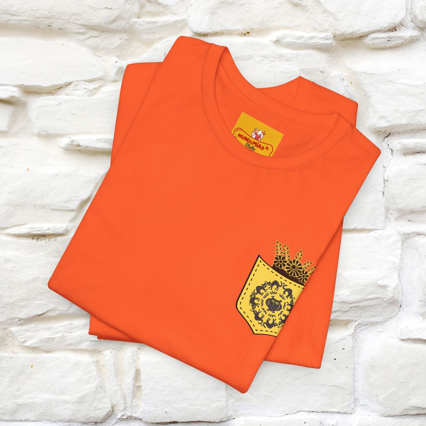 ''Black Cat Circle'' Cat T-Shirt Front and Back Design | Nunu&Miao Studio