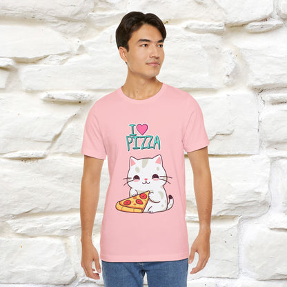 "I Love Pizza" Cat T-shirt for Men & Women | 100% Cotton*