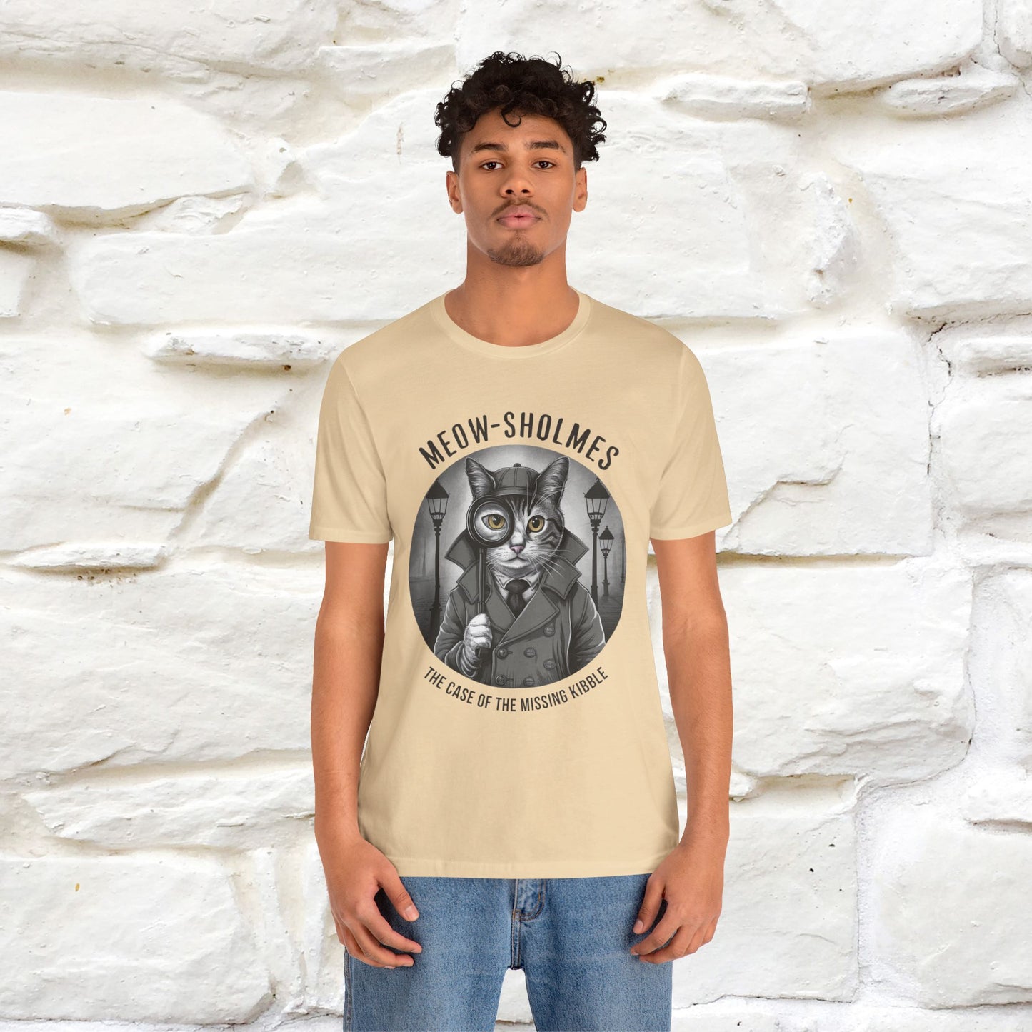 Meow-Sholmes: The Case of the Missing Kibble T-Shirt | Detective Cat Tee for Men & Women | 100% Cotton*