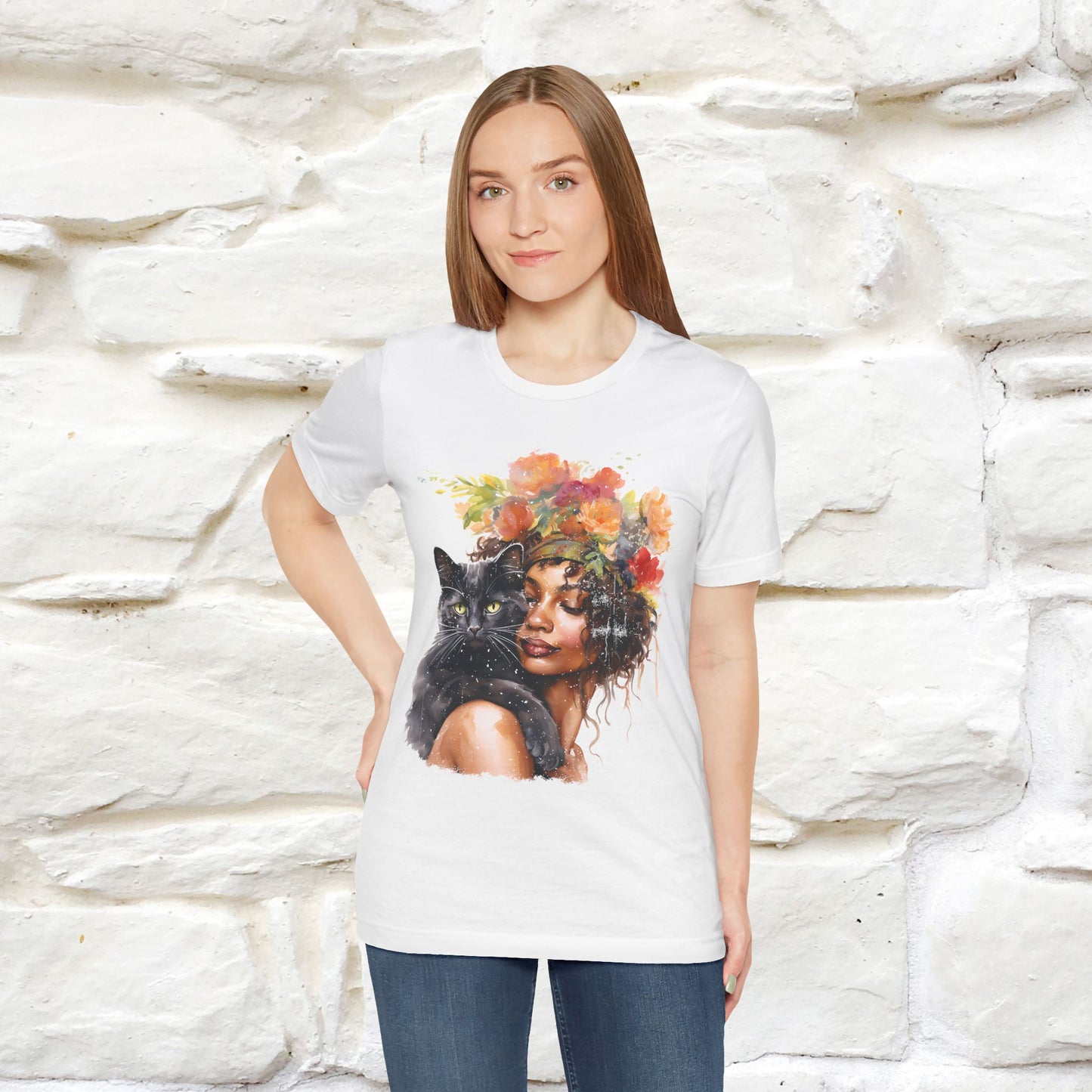 "The Black Cat and The Lady" T-Shirt for Women | 100% Cotton*