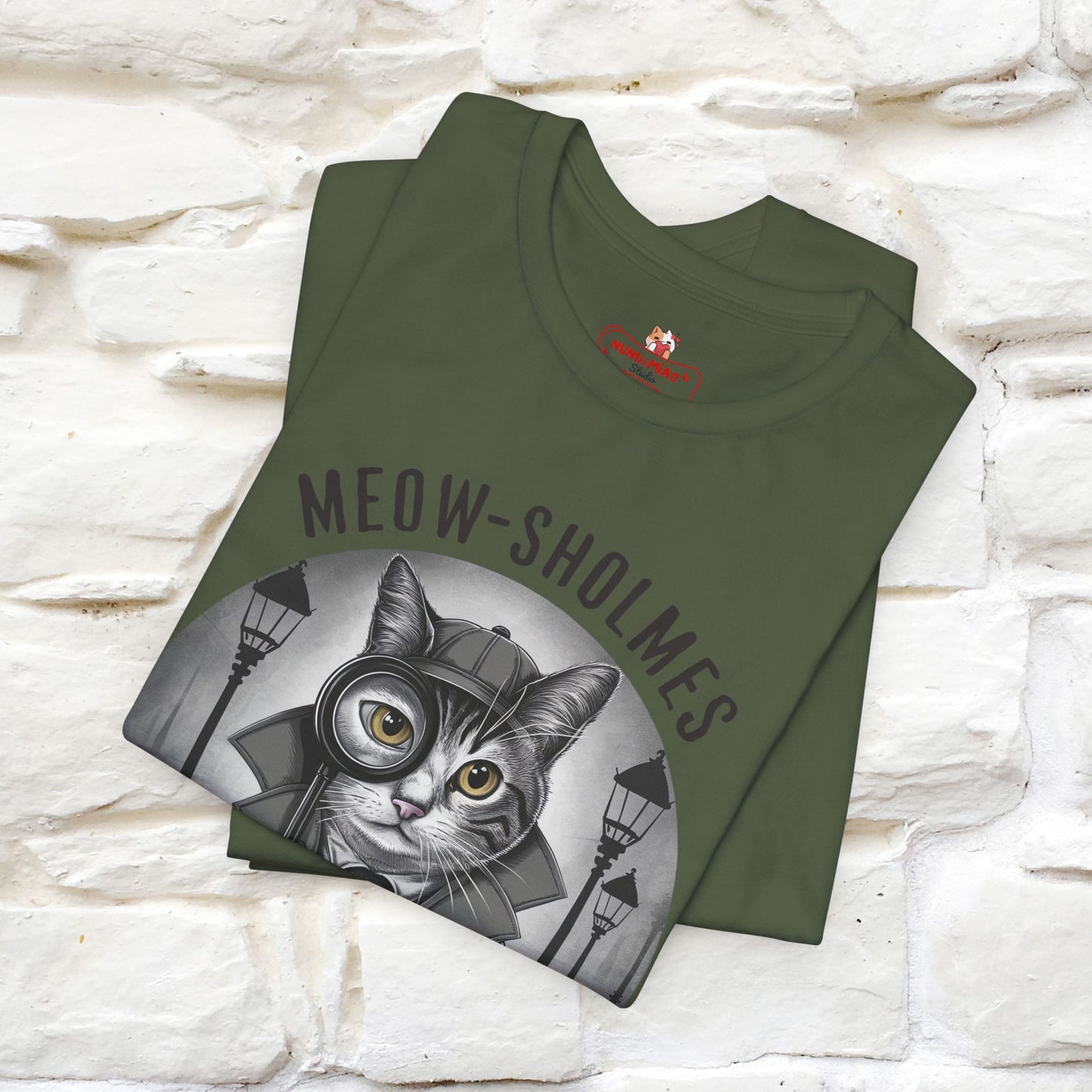 Meow-Sholmes: The Case of the Missing Kibble T-Shirt | Detective Cat Tee for Men & Women | 100% Cotton*