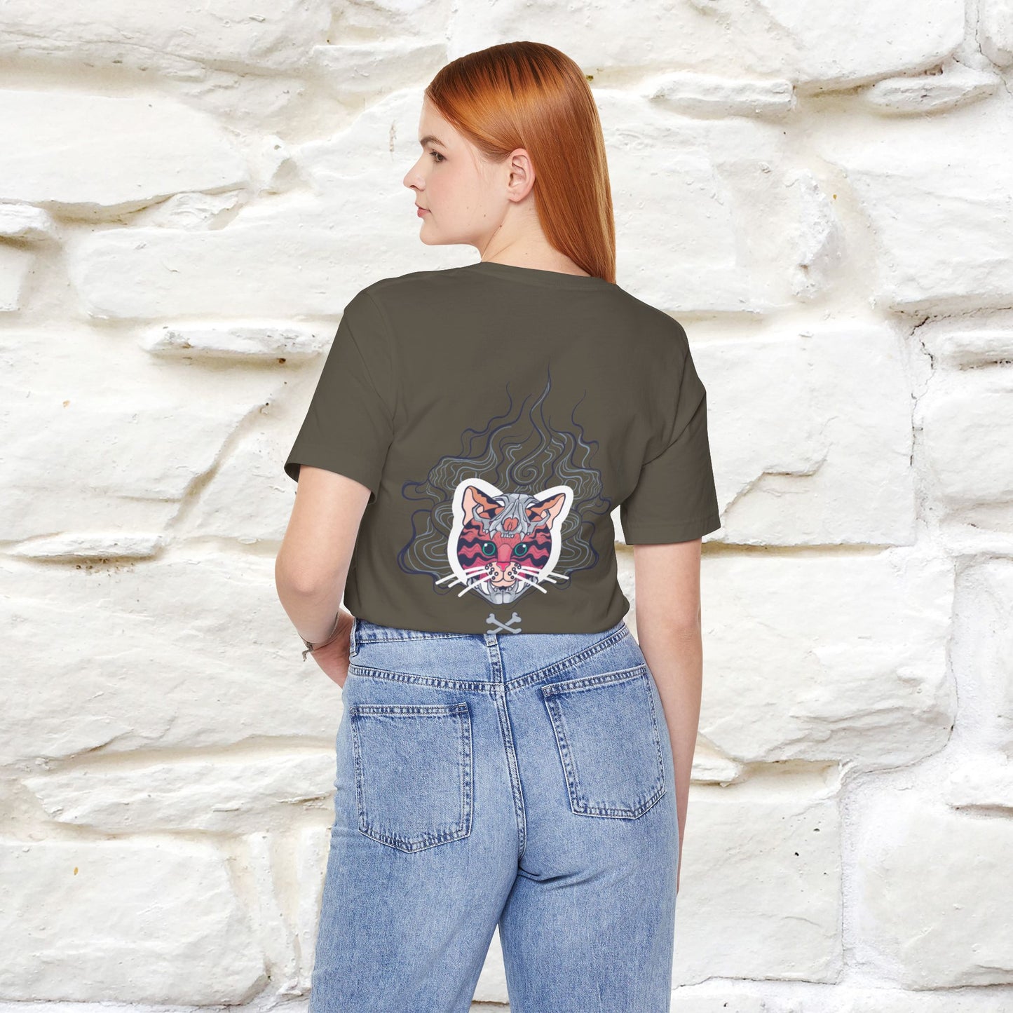 ''Air Fire Cat'' | Cat T-Shirt Front and Back Design | Nunu&Miao Studio