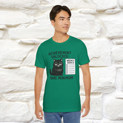 "Achievement Unlocked Bare Minimum." |Cat T-Shirt | Nunu&Miao Studio