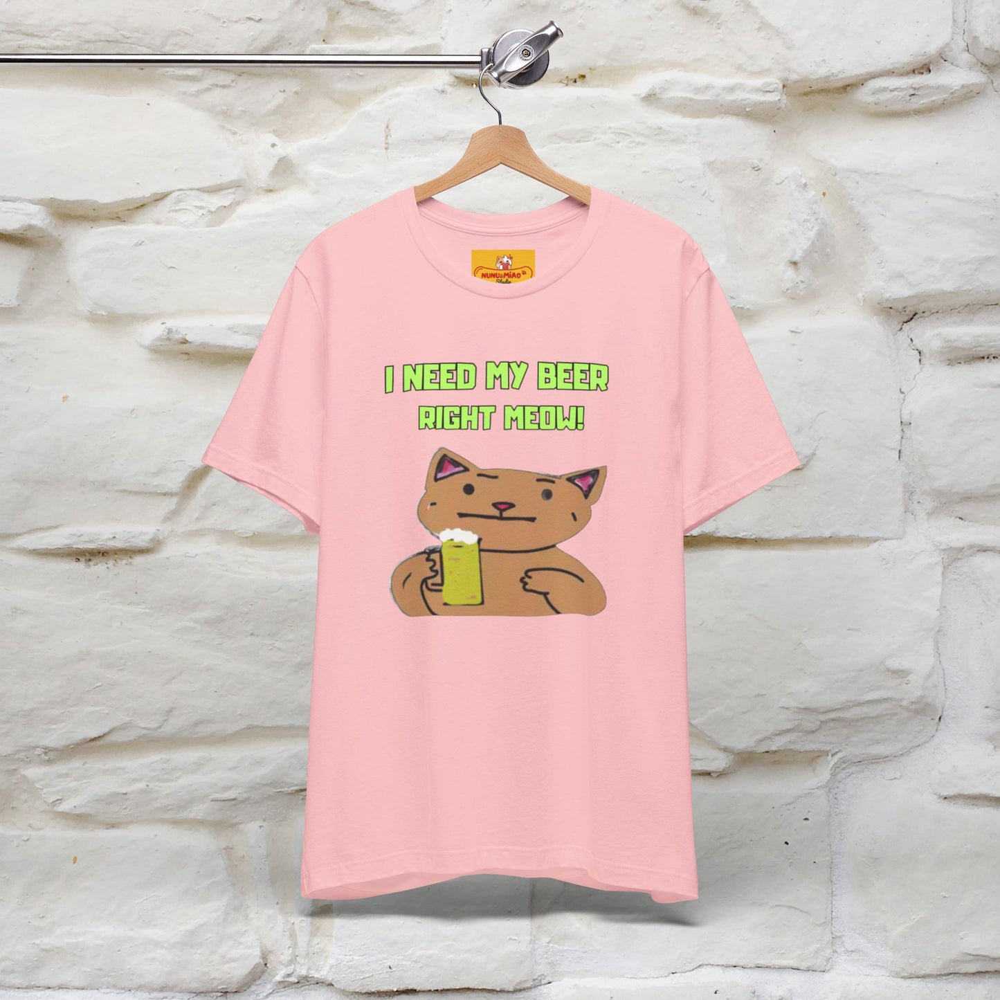 "I Need My Beer Right Meow!" Cat  T-shirt |Nunu&Miao Studio