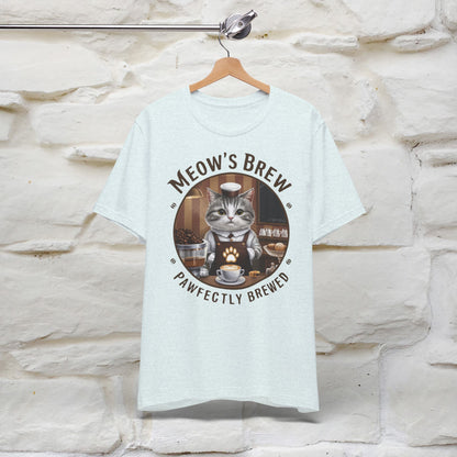 Meow's Brew, Perfectly Brewed Cat T-Shirt for Men & Women | 100% Cotton* Coffee Lover Tee