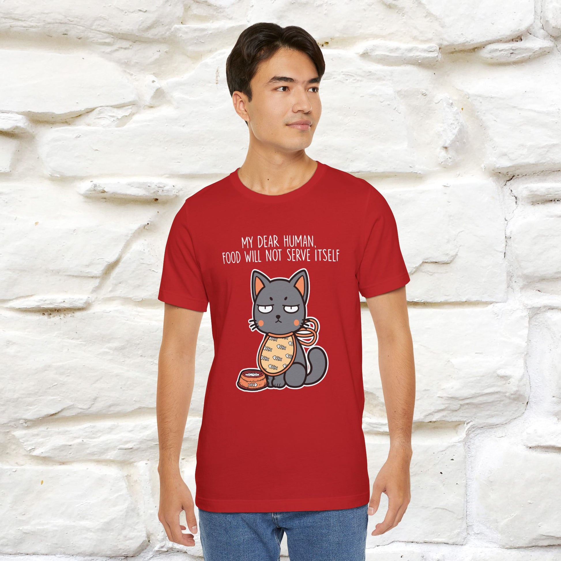 "Dear Human, Food Will Not Serve Itself" |Cat T-Shirt | Nunu&Miao Studio - Nunu&Miao Studio