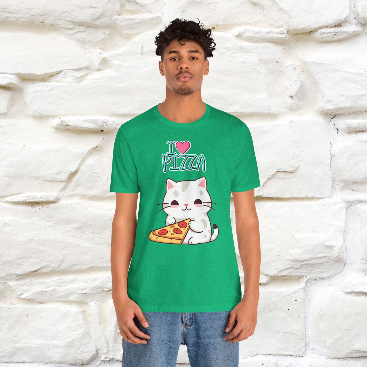 "I Love Pizza" Cat T-shirt for Men & Women | 100% Cotton*