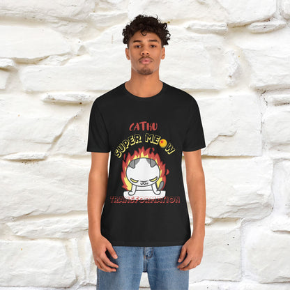 Catku Super Meow Transformation T-Shirt for Men & Women | 100% Cotton* Anime-Inspired Cat Tee