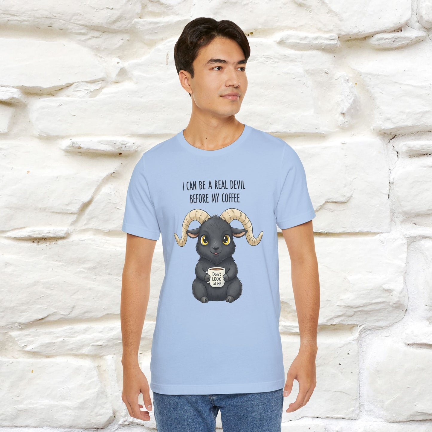 "I Can Be a Real Devil Before My Coffe" Funny T-shirt |Nunu&Miao Studio