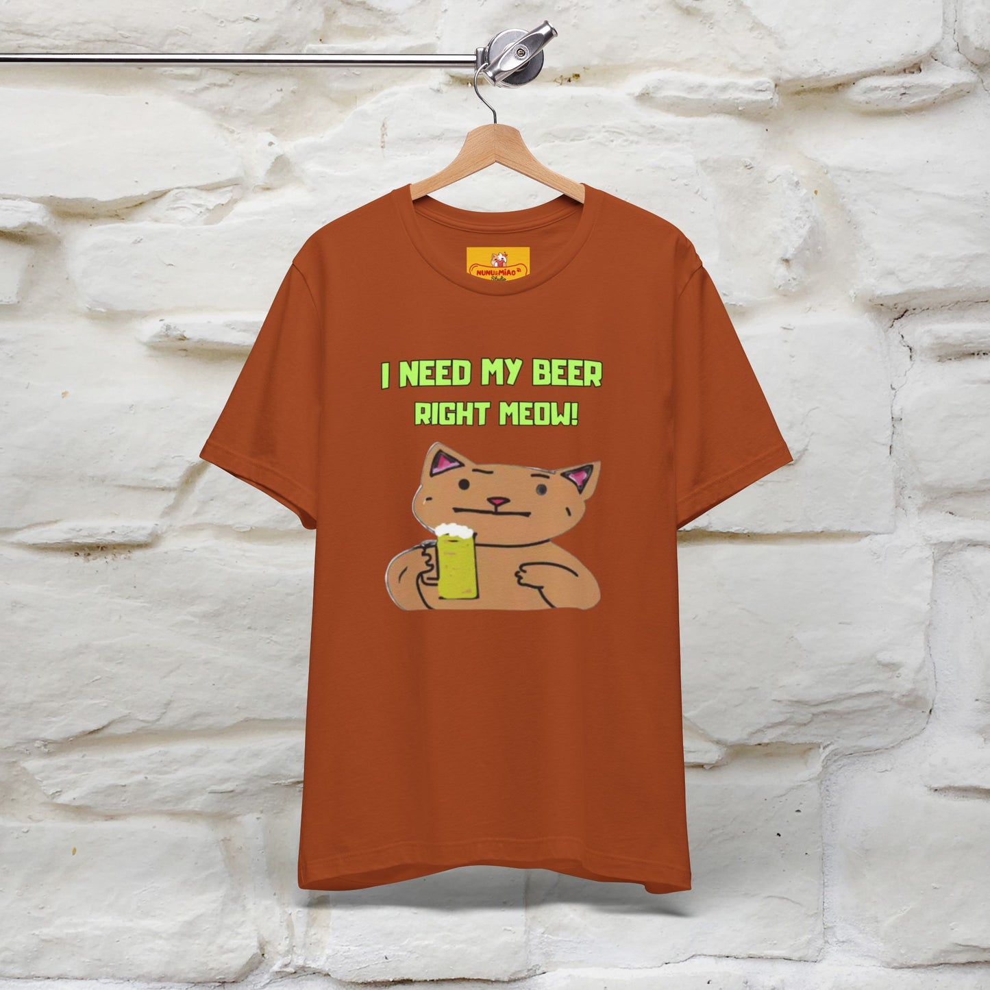 "I Need My Beer Right Meow!" Cat  T-shirt |Nunu&Miao Studio