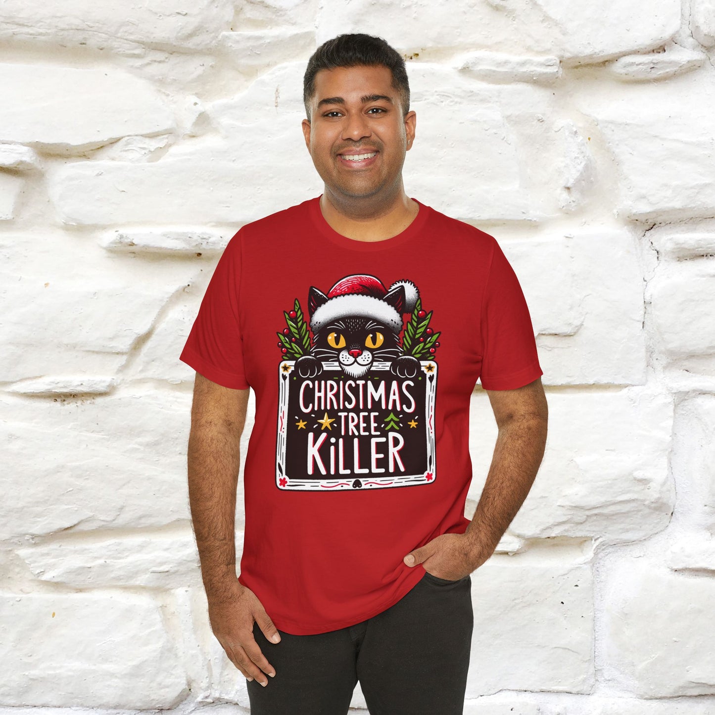 Christmas Tree Killer | Festive Cat Christmas Shirt for Men & Women | 100% Cotton*