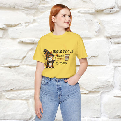 ''Hocus Pocus I Need Coffe To Focus'' Funny Cat Shirt | Nunu&Miao Studio