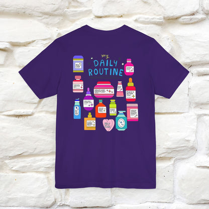 Boost Your Immunity: My Daily Routine Cat T-Shirt | Unisex Front & Back Design | 100% Cotton