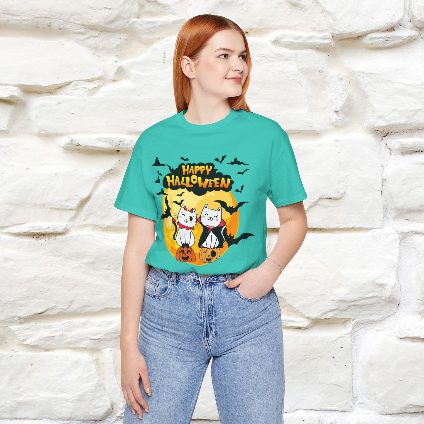 "Happy Halloween Cat Couple " Cat  T-shirt |Nunu&Miao Studio
