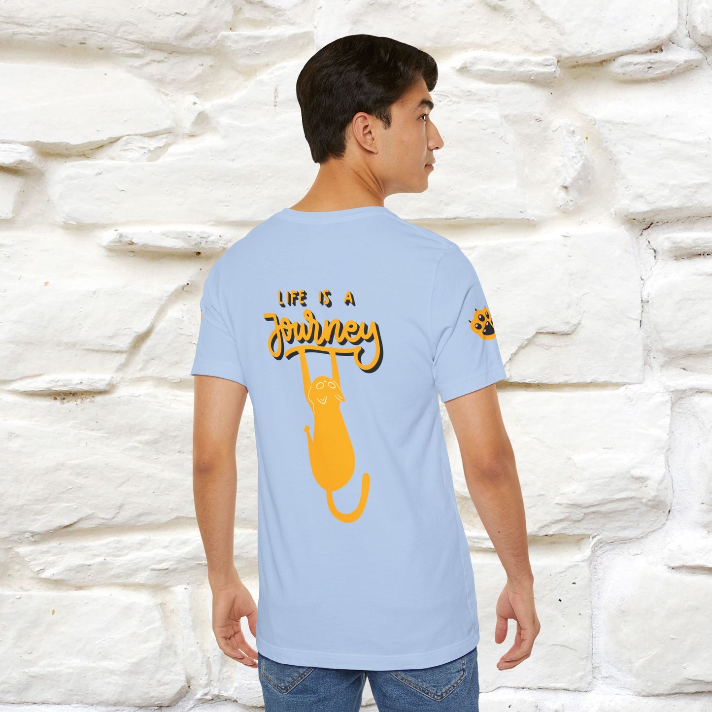 "Life Is A Journey'' Cat T-Shirt | Front & Back Design | Nunu&Miao Studio