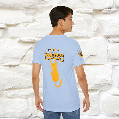 "Life Is A Journey'' Cat T-Shirt | Front & Back Design | Nunu&Miao Studio